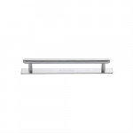 M Marcus Heritage Brass Stepped Design Cabinet Pull with Plate 96mm Centre to Centre